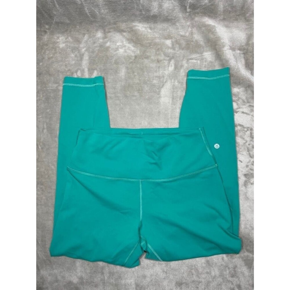 Lululemon Leggings Women Size 12 Green Yoga Gym Running Activewear